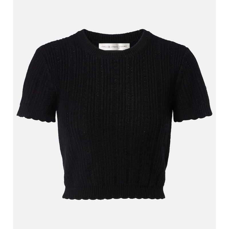 Frame x Amelia Gray The Getaway cashmere crop top