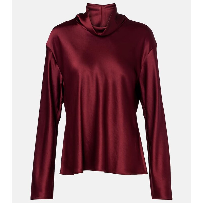 Leset Barb satin turtleneck top