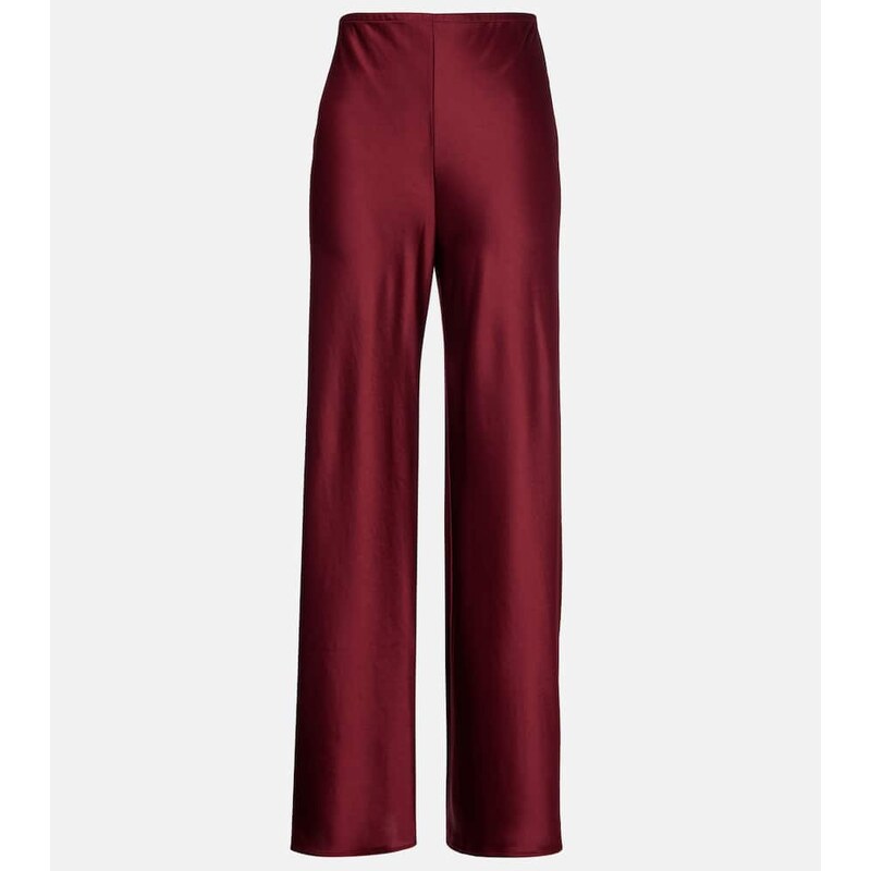 Leset Barb high-rise satin wide-leg pants