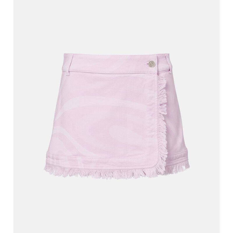 Pucci Marmo distressed denim miniskirt