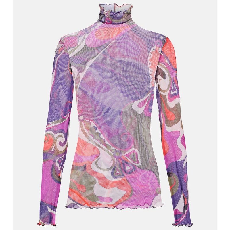 Pucci Orchidee tulle top