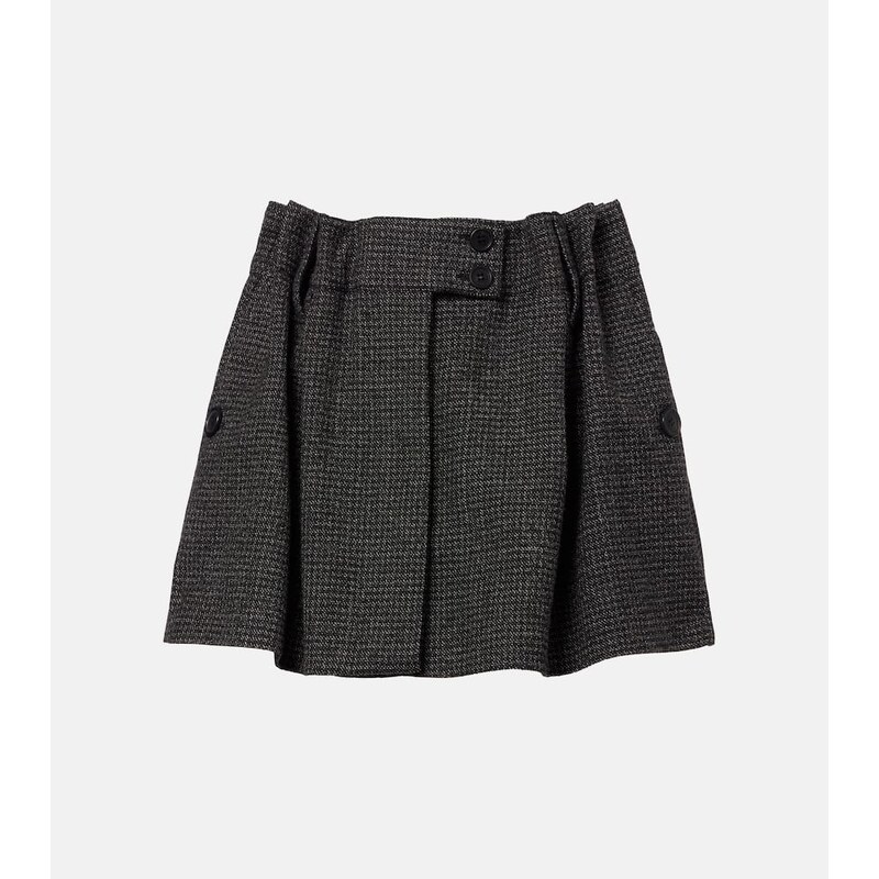 Prada Herringbone sukénka z černé vlny