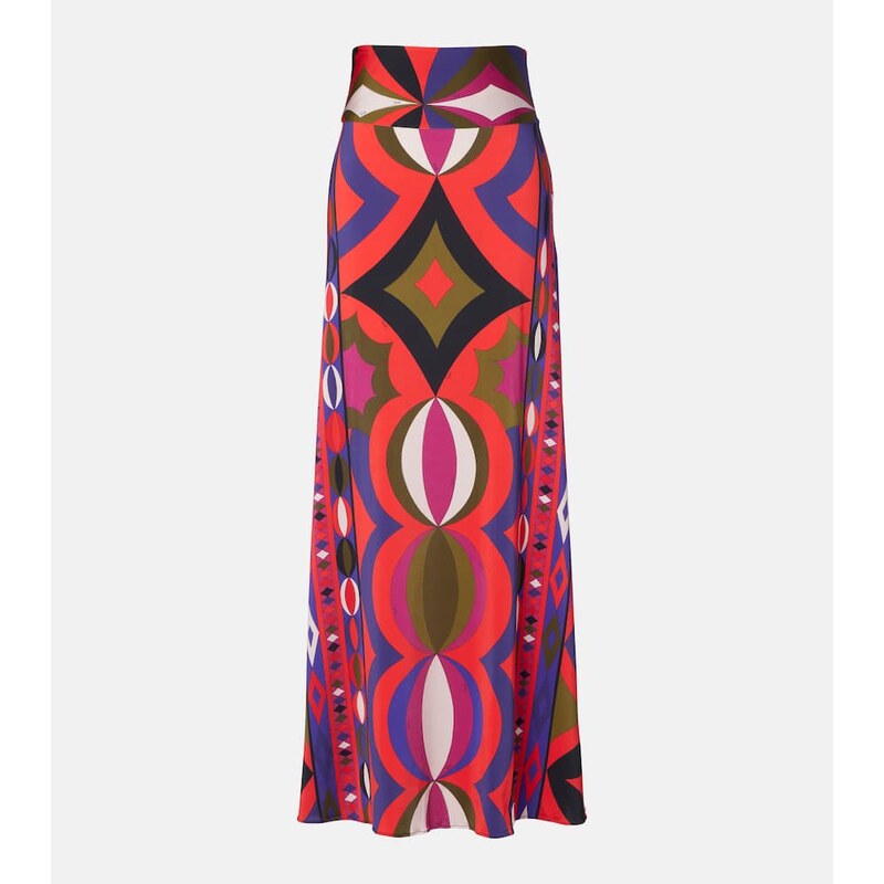 Pucci Printed jersey satin maxi skirt