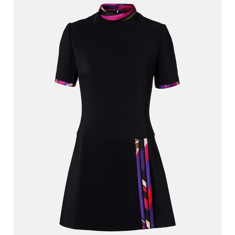 Pucci Printed silk-trimmed cady minidress
