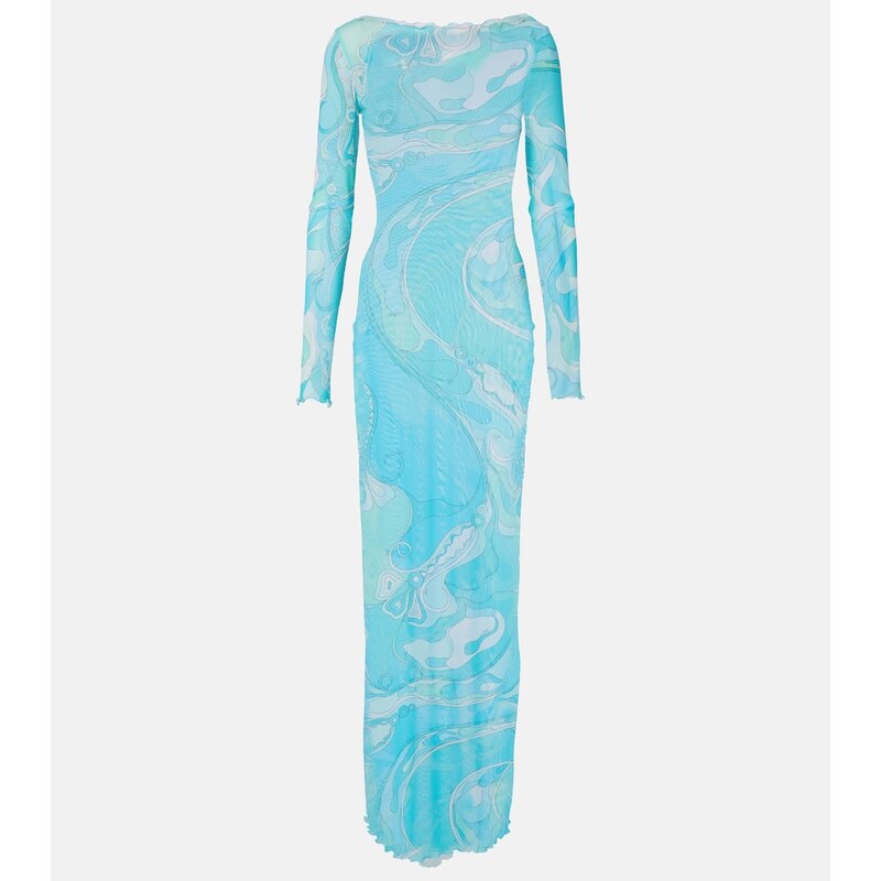 Pucci Orchidee sheer maxi dress