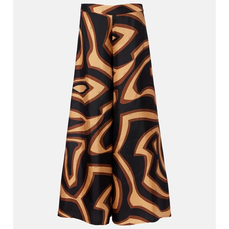 Pucci Labirinto silk satin wide-leg pants