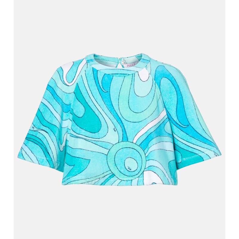 Pucci Iride cotton terry crop top