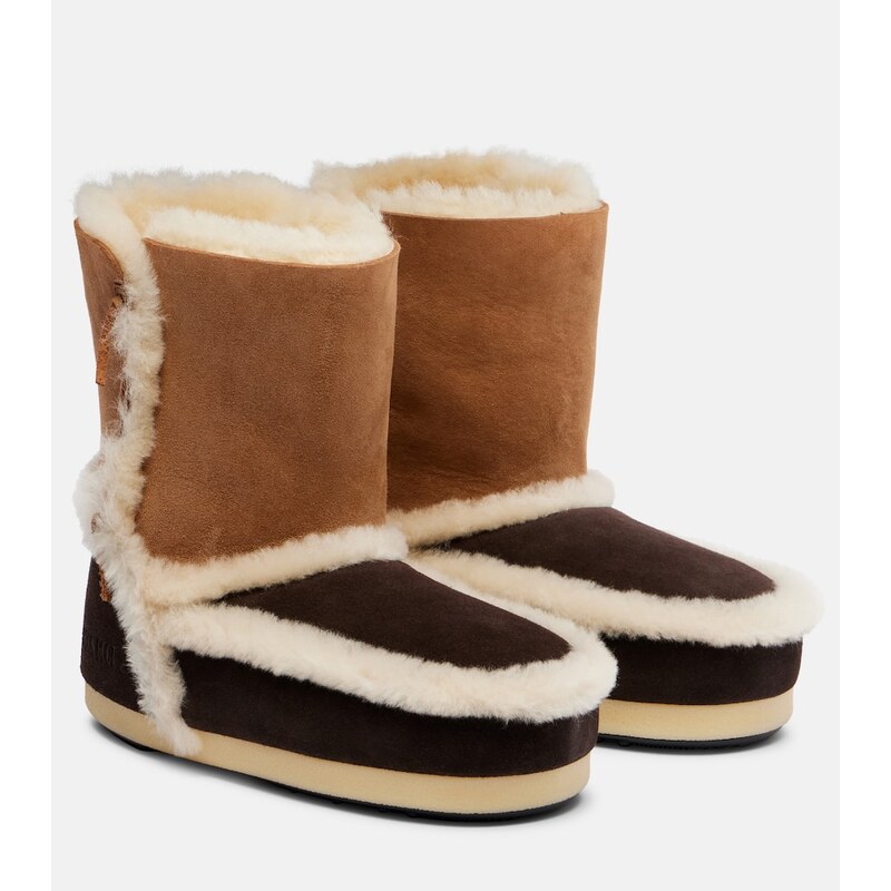 Moon Boot EVX shearling-trimmed suede ankle boots