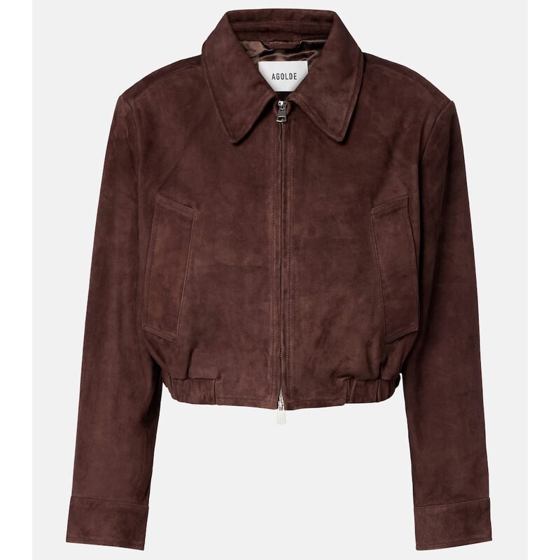 Agolde Nahla cropped suede jacket