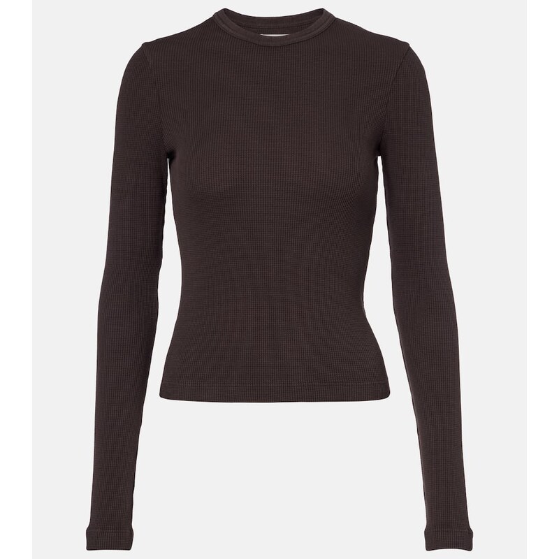 Citizens of Humanity Pilar waffle-knit cropped cotton top