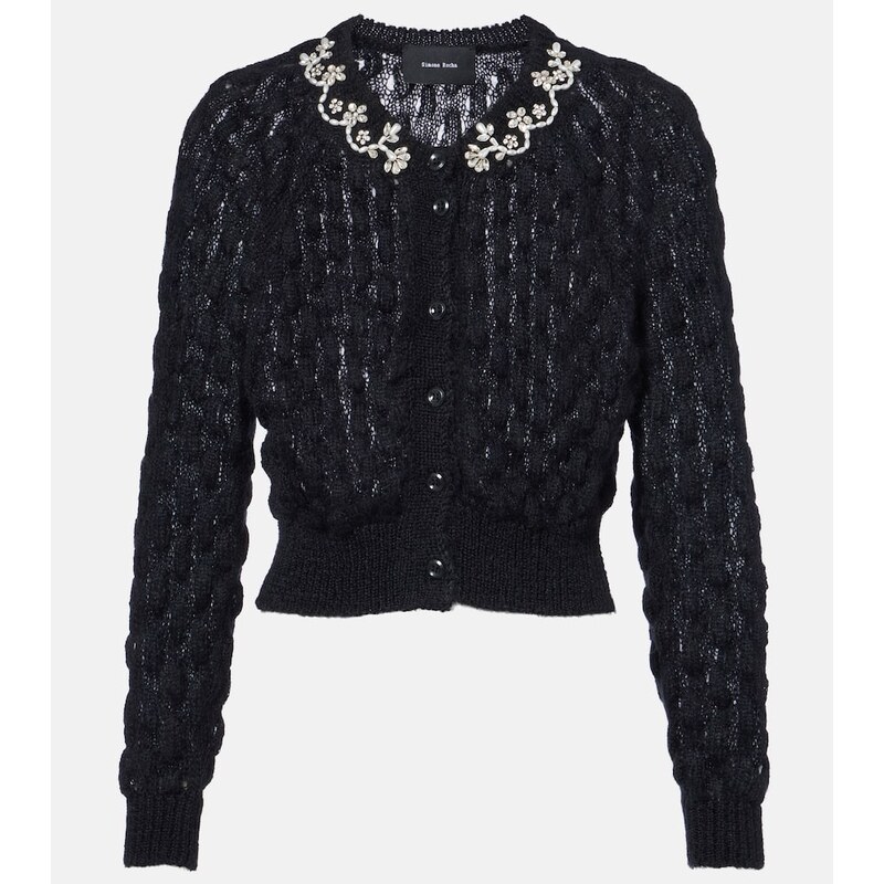 Simone Rocha Embellished mohair-blend cardigan