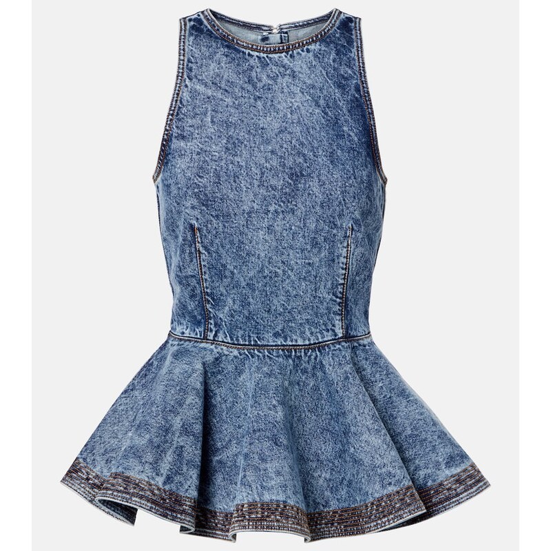 Alaïa Peplum denim top