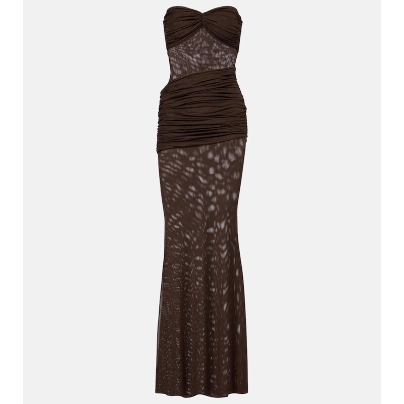 Bananhot Erica ruched strapless maxi dress