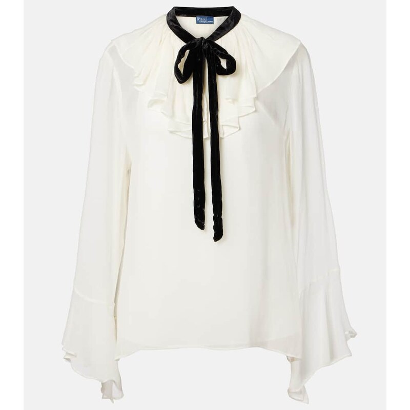 Polo Ralph Lauren Ruffled tie-front blouse