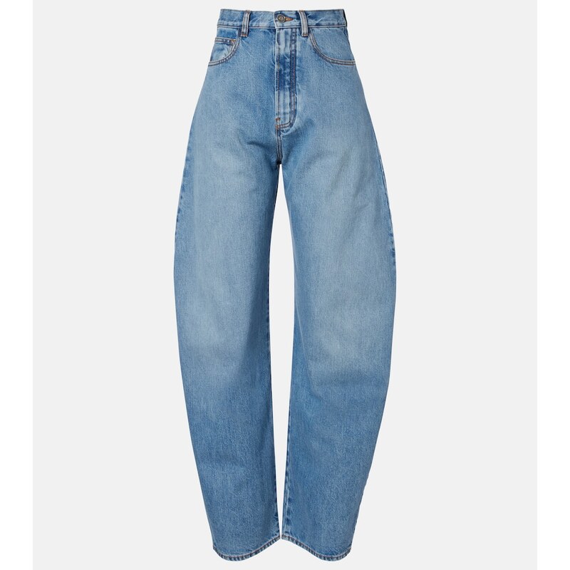 Alaia AlaÃ¯a High-rise barrel-leg jeans