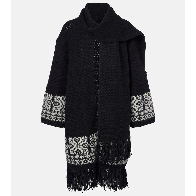 Polo Ralph Lauren Jacquard wool-blend wrap cardigan