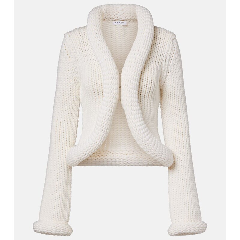 Alaia AlaÃ¯a Padded wool-blend cardigan