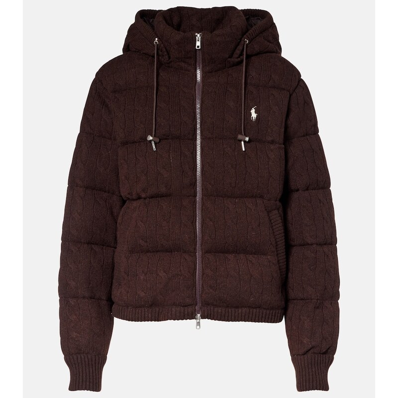 Polo Ralph Lauren Cable-knit wool and cashmere puffer jacket