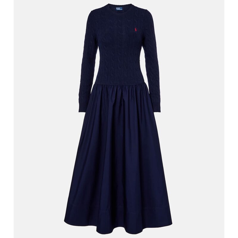 Polo Ralph Lauren Cotton and wool-blend maxi dress