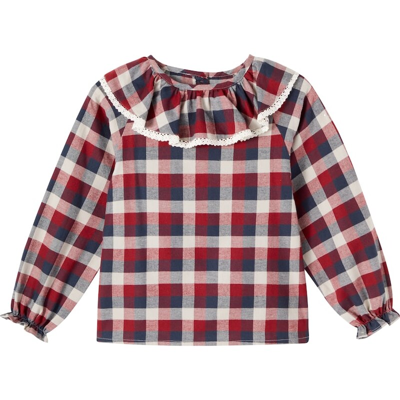 Wheat Elin checked cotton blouse