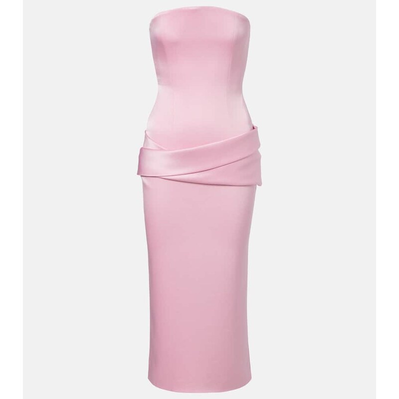 Alex Perry Draped satin crÃªpe bustier dress