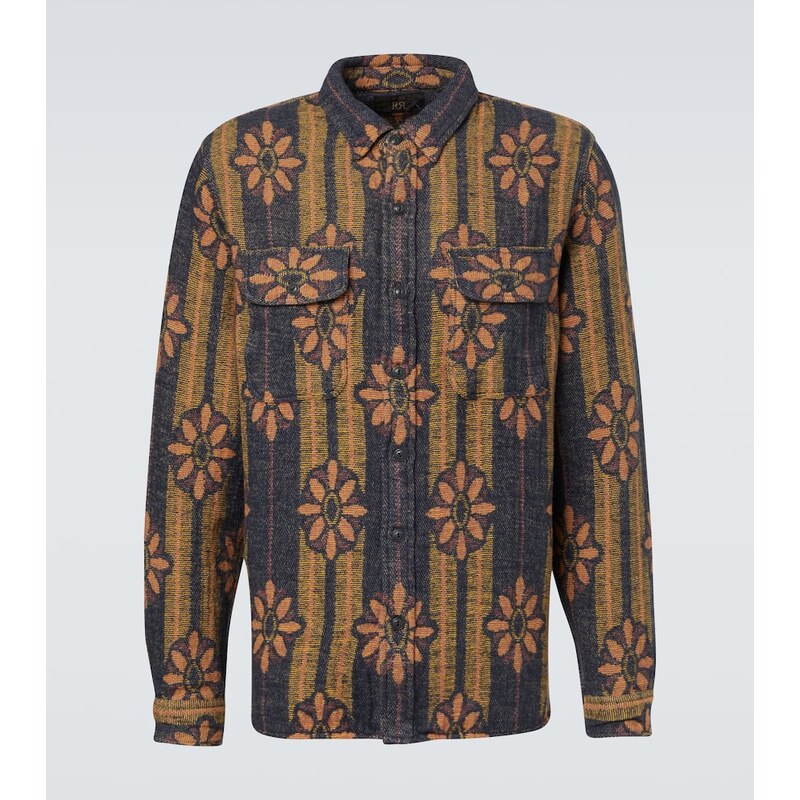 RRL Floral striped cotton jacquard shirt