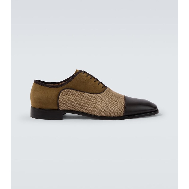 Christian Louboutin Greggory velvet, twill, and leather Oxford