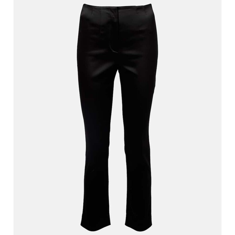 Veronica Beard Stila cropped high-rise satin slim pants