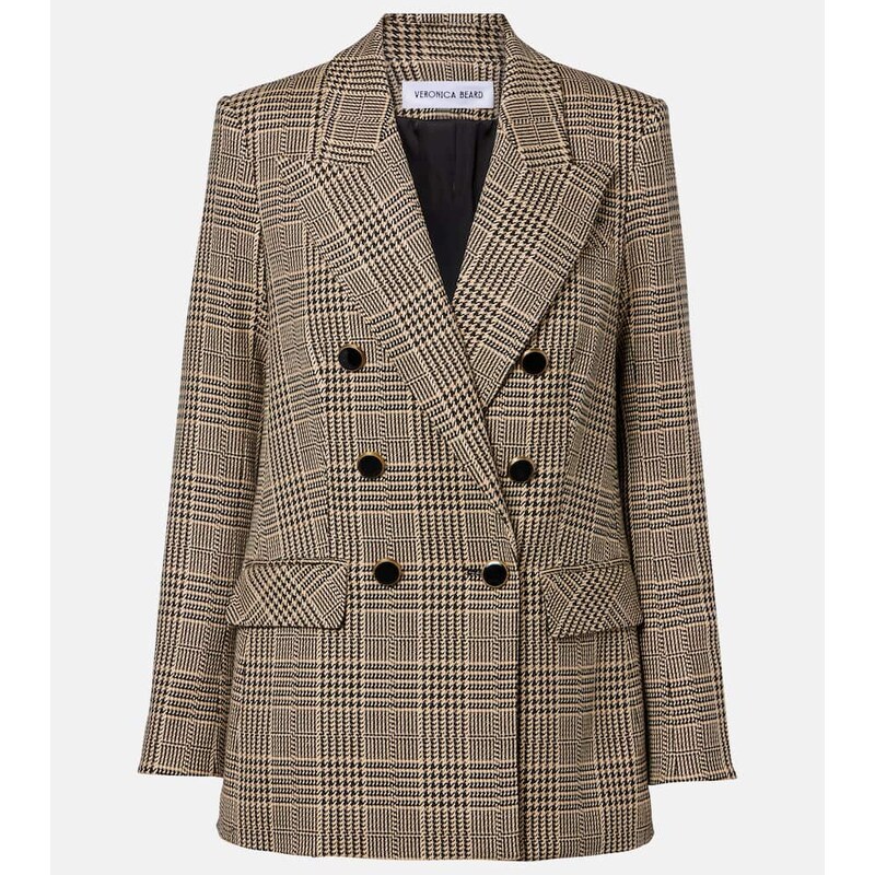 Veronica Beard Rhys Houndstooth double-breasted blazer