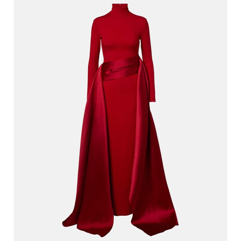 Solace London Olivia satin-trimmed gown