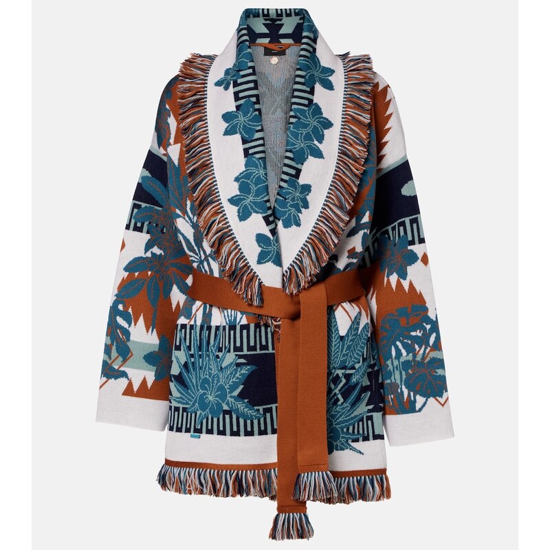 Alanui Island Soul jacquard wool cardigan