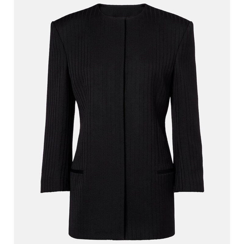 Calvin Klein Collection Ribbed-knit wool blazer