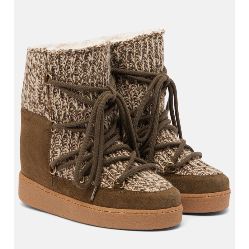 Isabel Marant Suede-trimmed snow boots