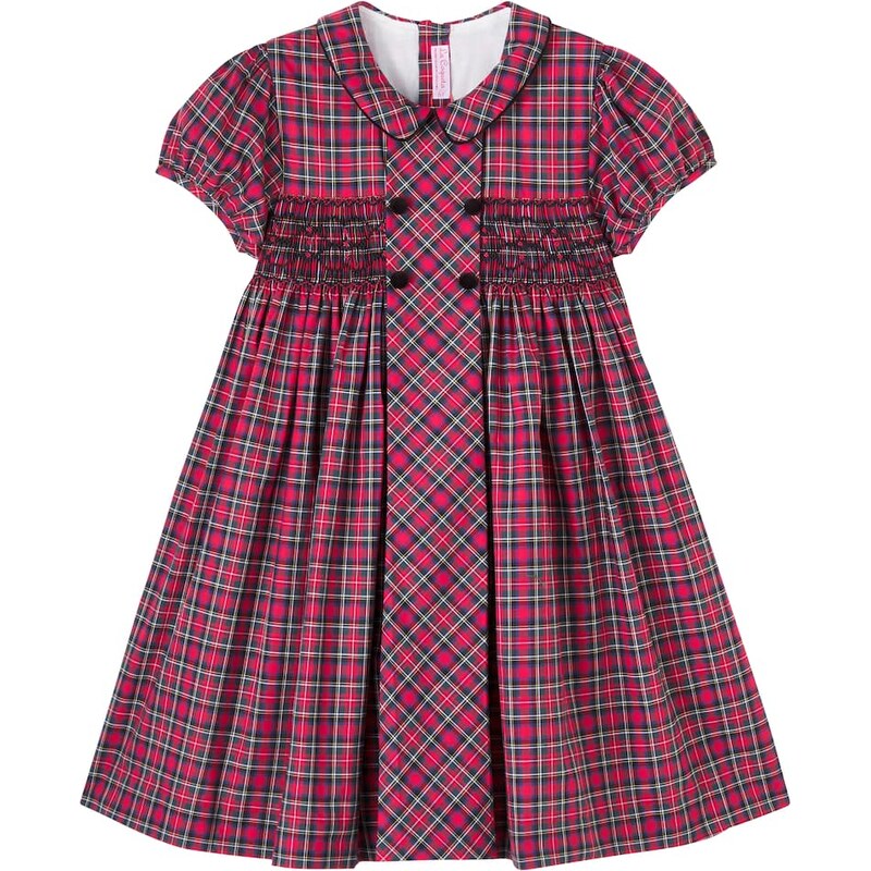 La Coqueta Arcadia plaid smocked cotton dress