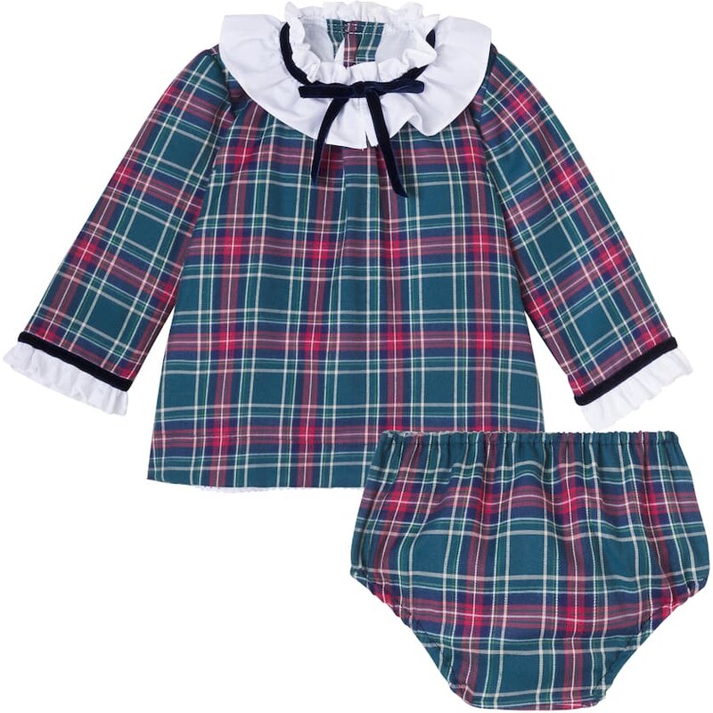 La Coqueta Baby Flora cotton-blend dress and bloomers set