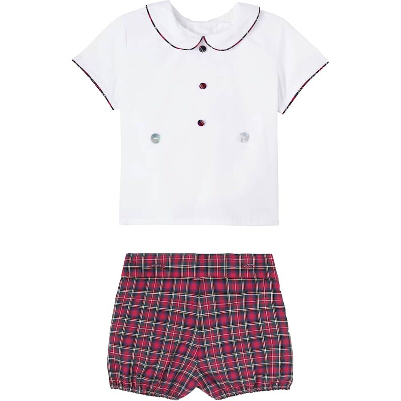 La Coqueta Baby Pablo set of cotton blouse and shorts