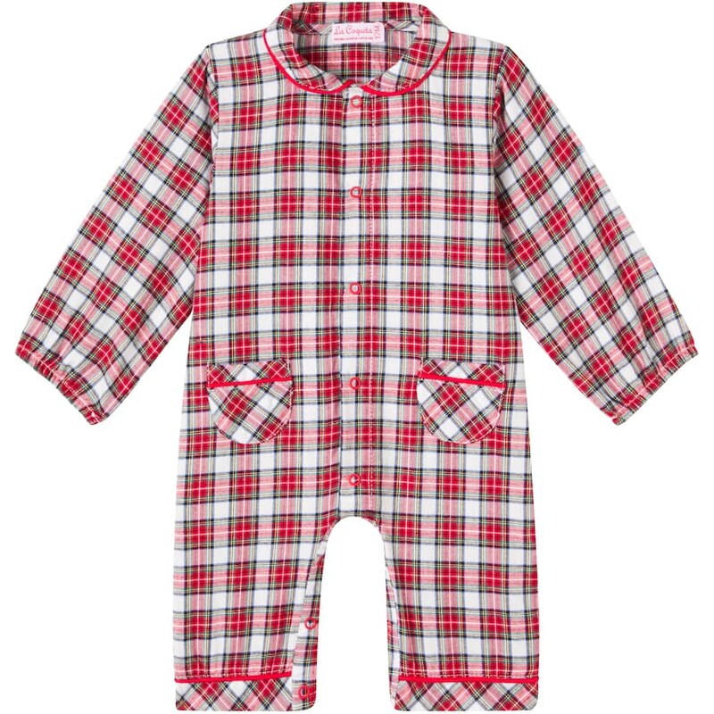 La Coqueta Baby checked cotton onesie