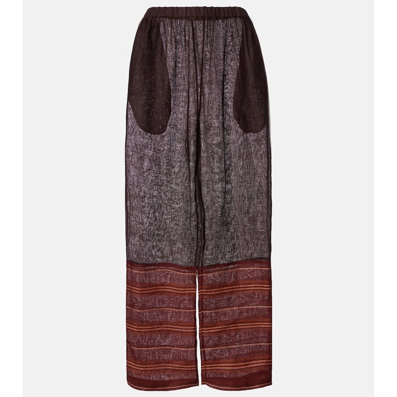 Tory Burch Striped cropped linen pants