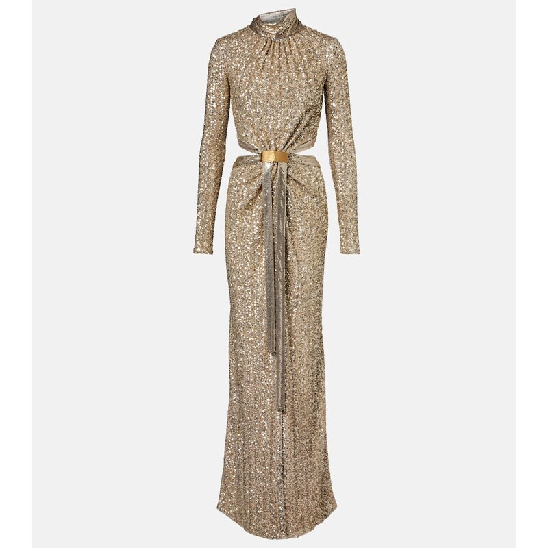 Rabanne Sequined gathered gown