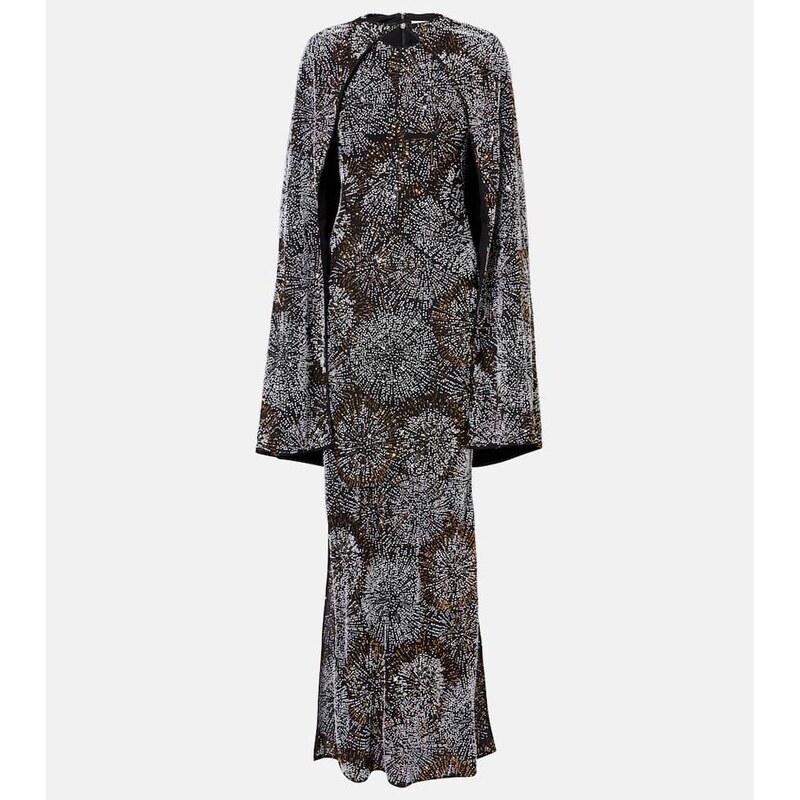 Rabanne Embellished caped gown