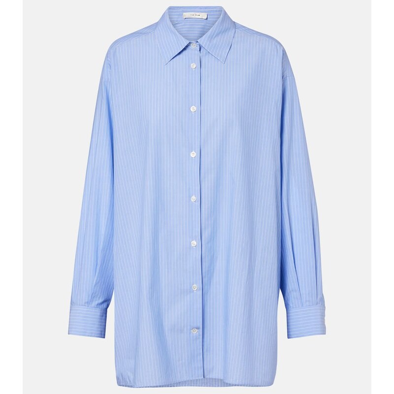 The Row Luka striped cotton poplin shirt