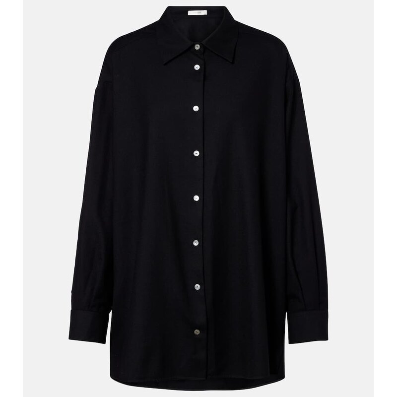 The Row Luka virgin wool flannel shirt