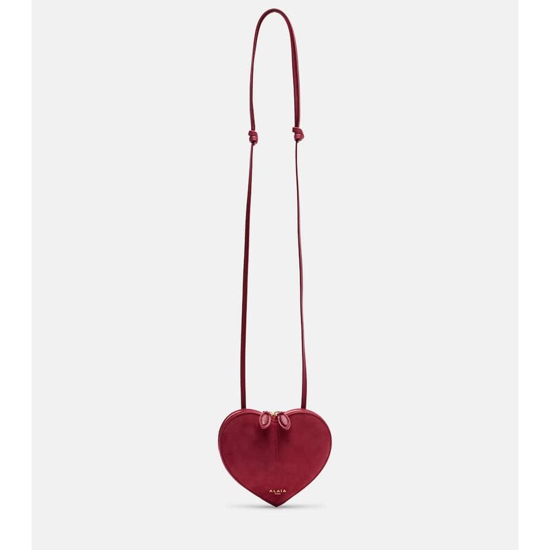 Alaïa Le Cœur leather and suede crossbody bag
