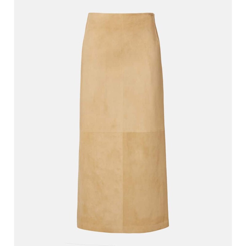 The Row Danas suede wrap skirt