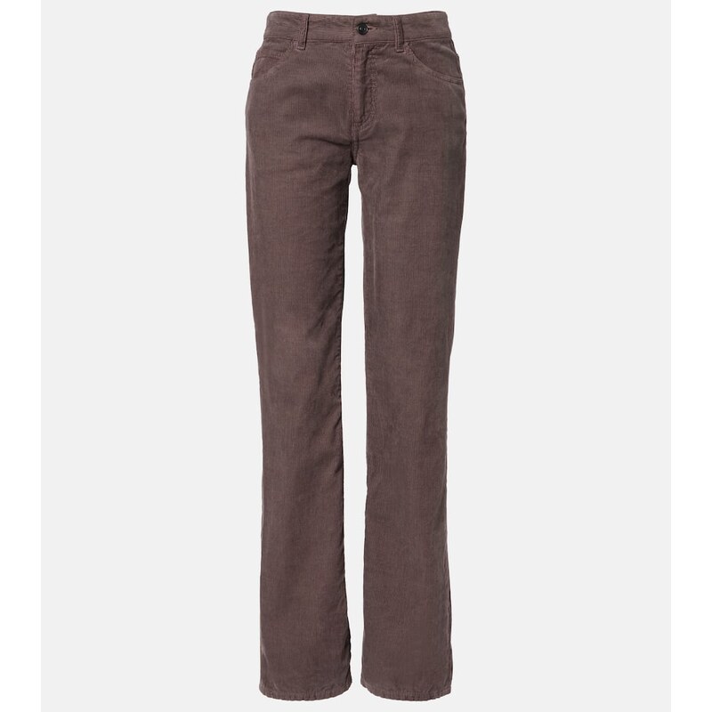 The Row Carlyl mid-rise corduroy straight pants