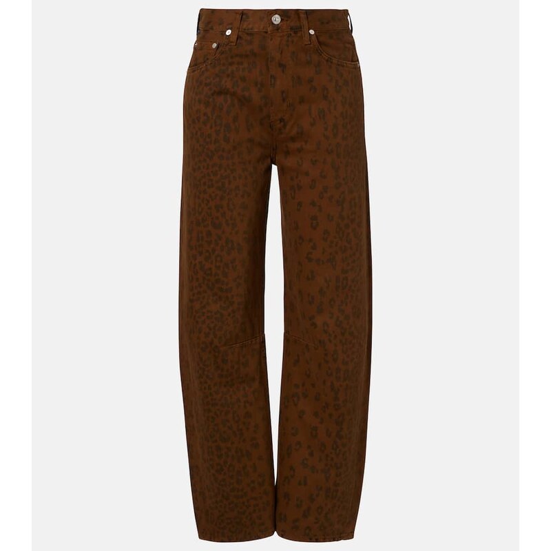 Citizens of Humanity Miro leopard-print barrel-leg jeans