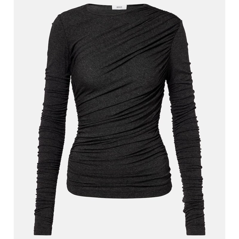 Agolde Tania ruched jersey top