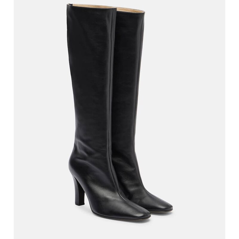 The Row Mona leather knee-high boots