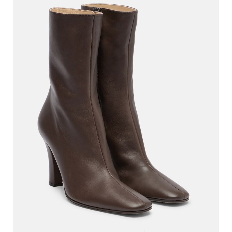 The Row Mona leather ankle boots