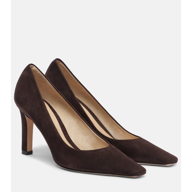The Row Carla 80 suede pumps